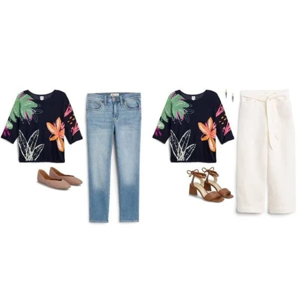 Nic+Zoe EUC Evening Garden Floral Print Sweater Size S RP 158$ - Picture 6 of 13